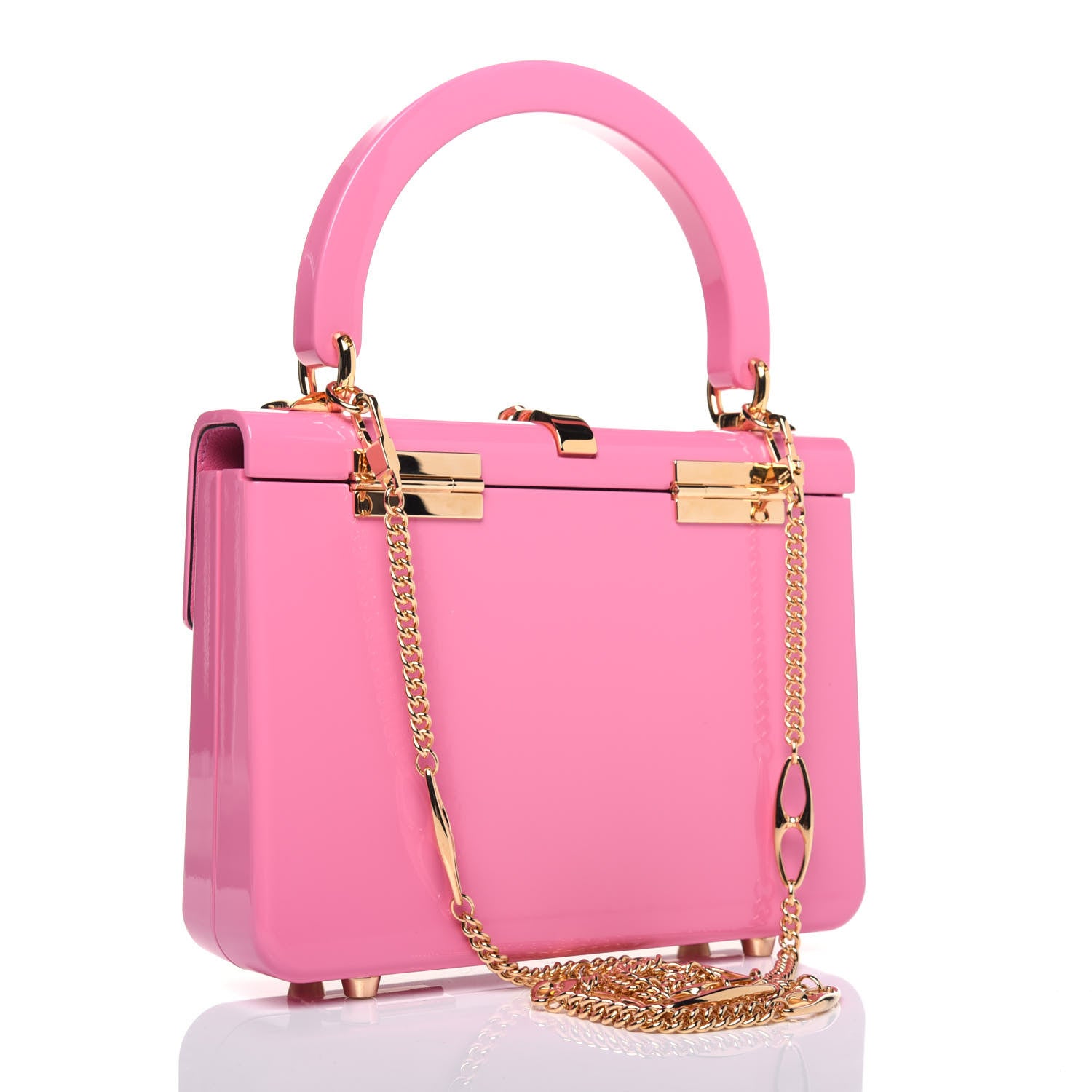 Gucci Plexiglass Mini Sylvie 1969 Top Handle Bag Pink 4 of 16