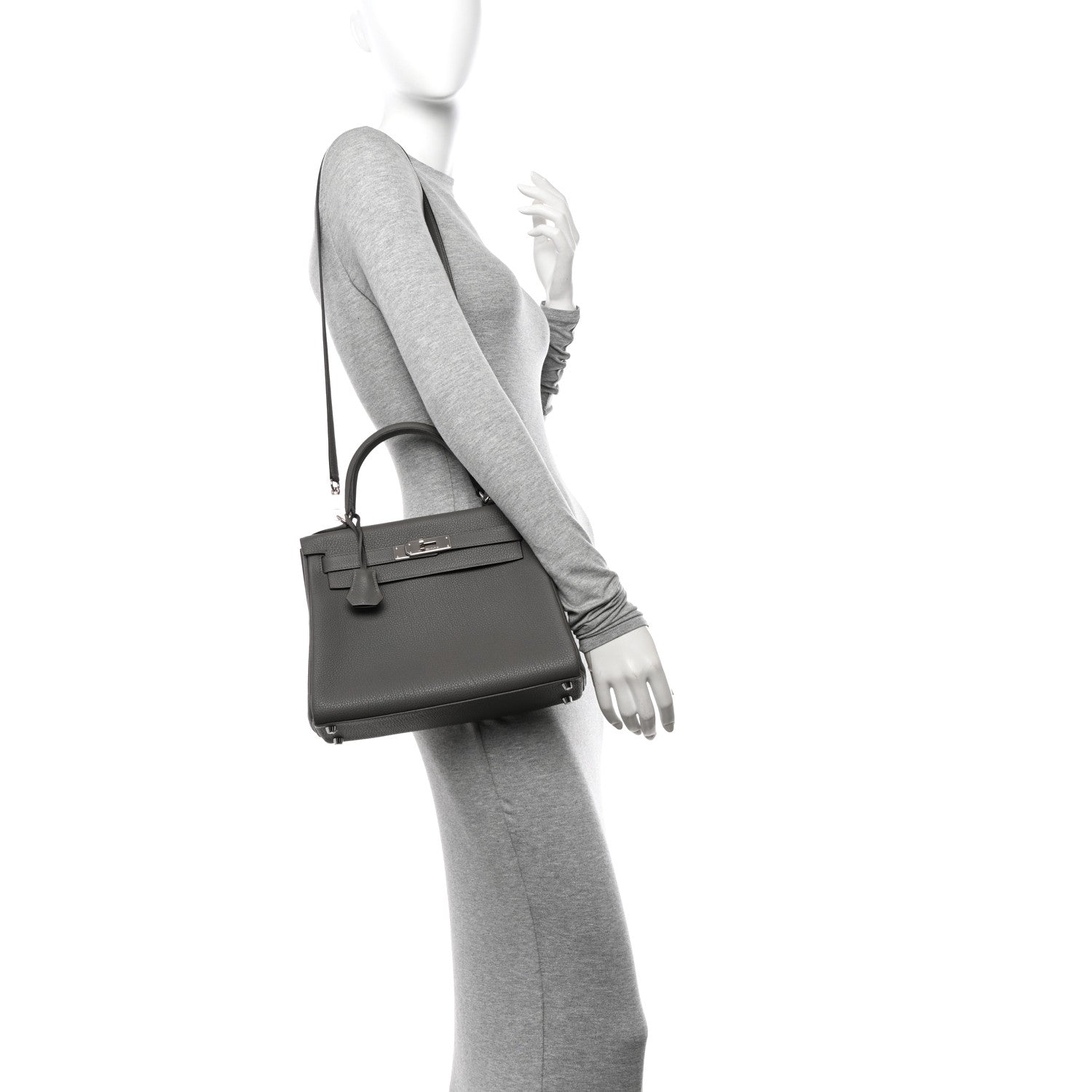 Hermes Togo Kelly Retourne 28 Gris Meyer 2 of 11