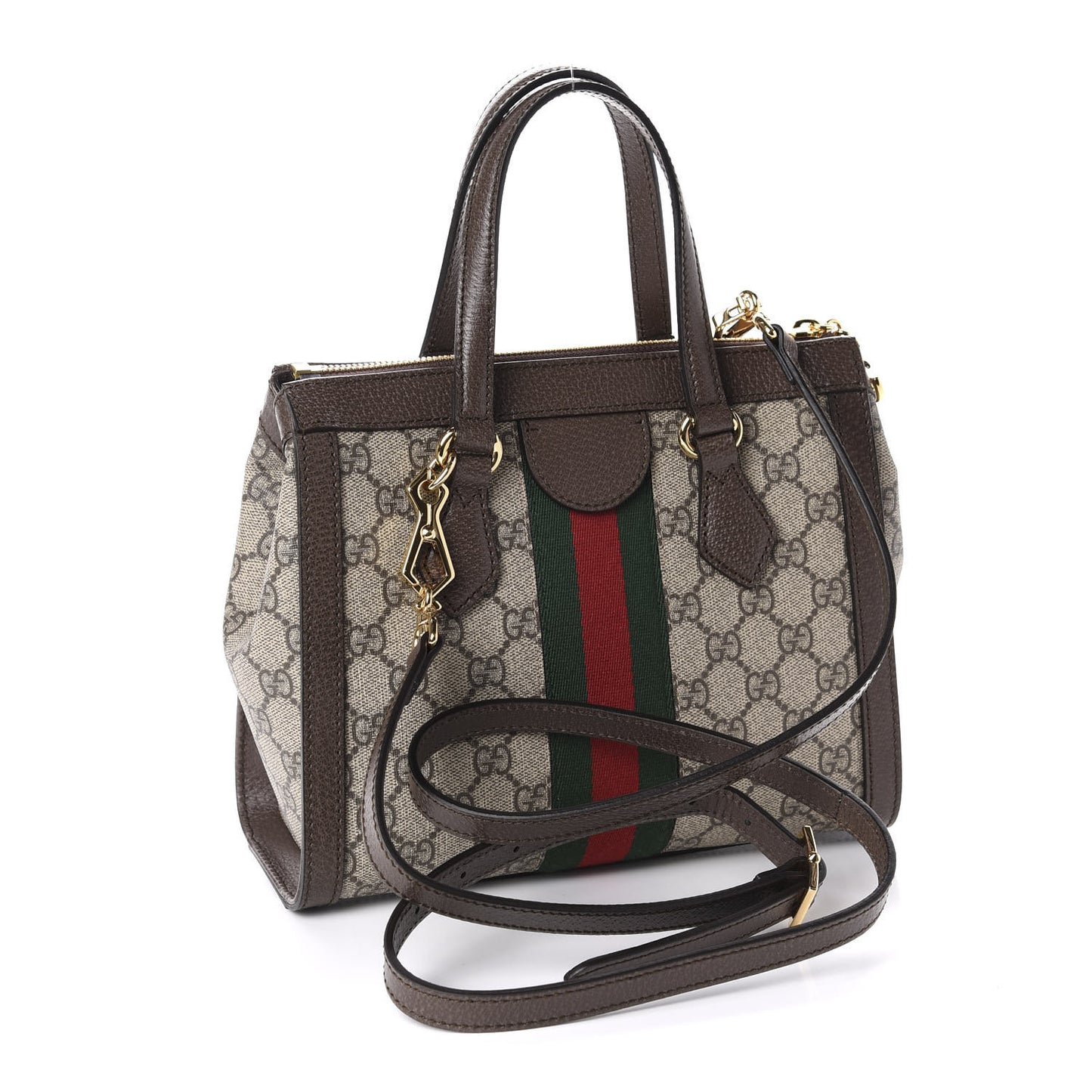 GG Supreme Monogram Small Ophidia Tote Bag Brown