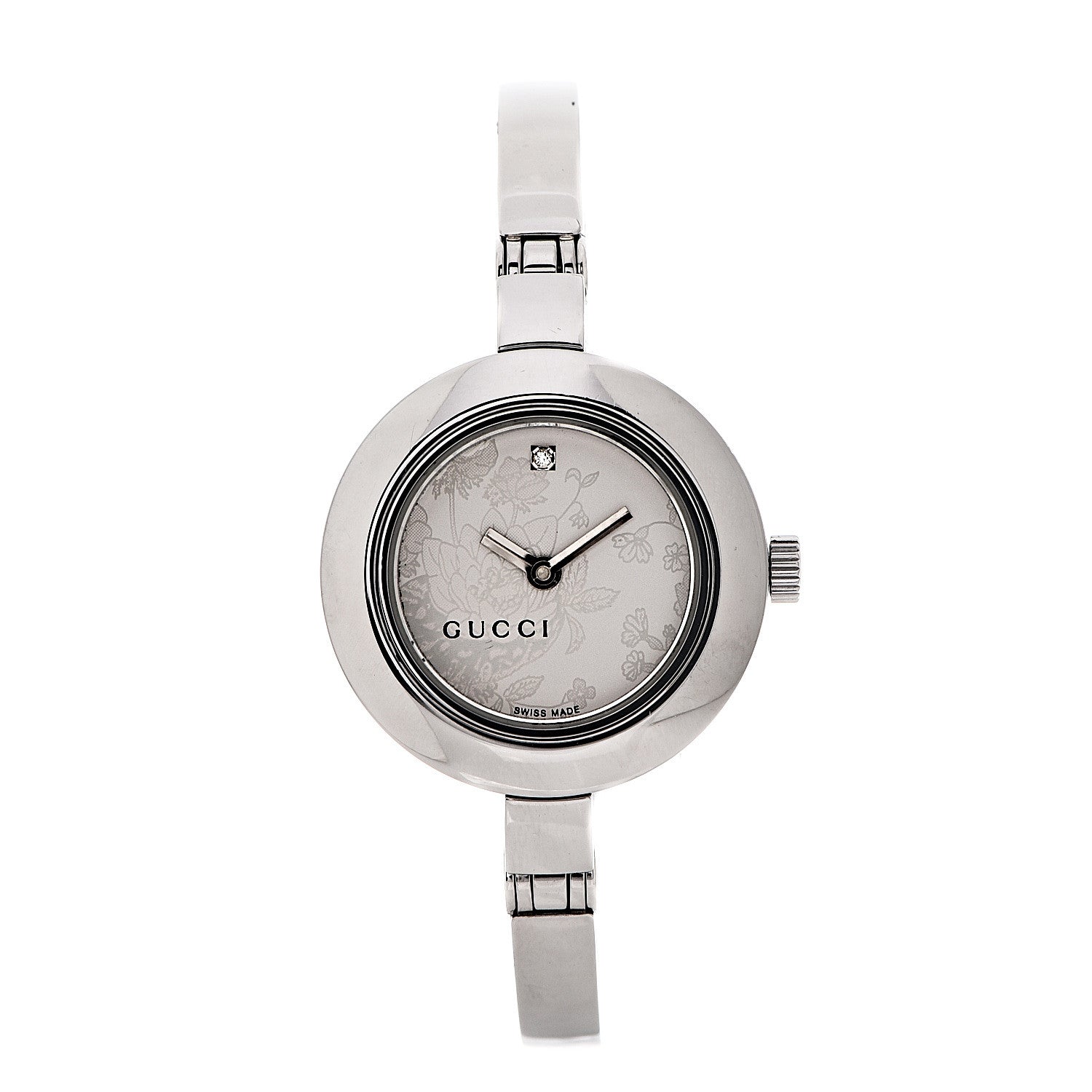 Gucci Stainless Steel Diamond 25mm 105 Series Floral Quartz Watch 1 of 8