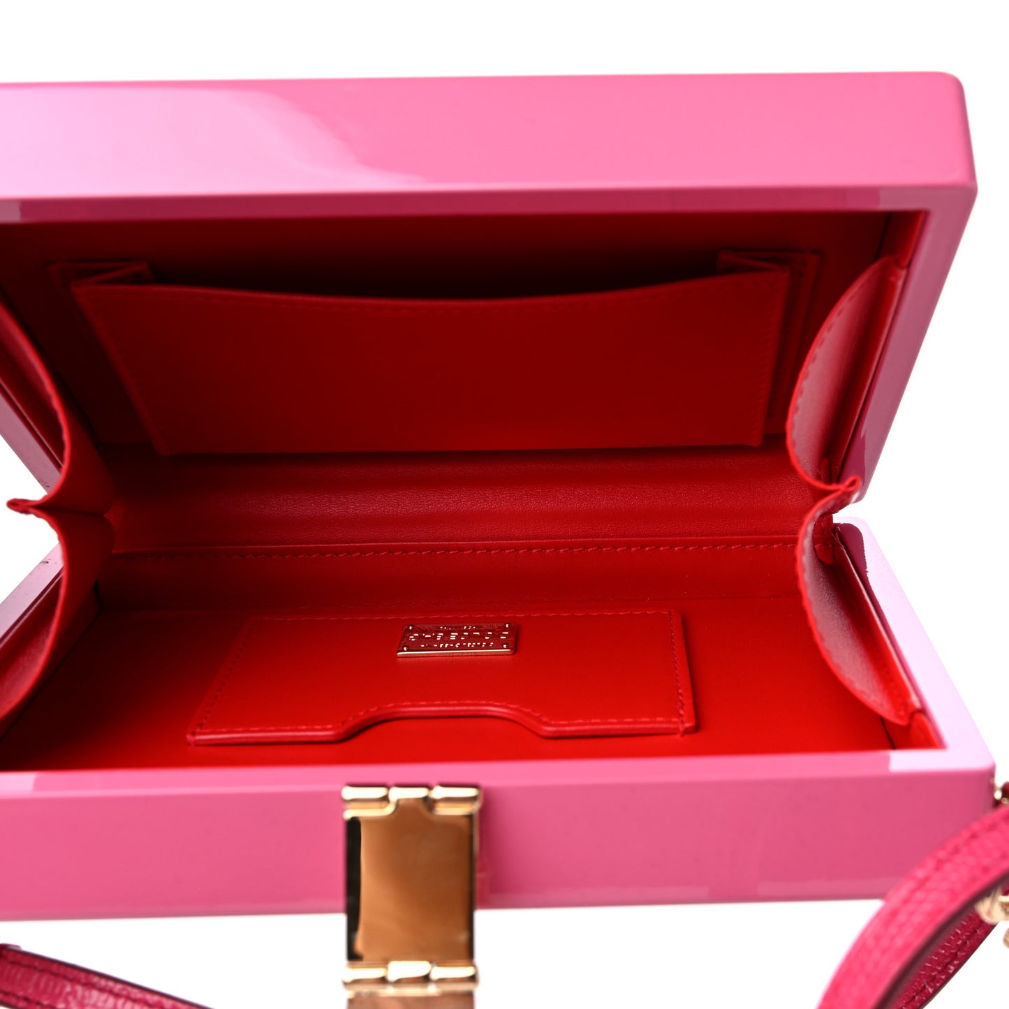 Acrylic Soup Can Printed Box Crossbody Bag Fucshia