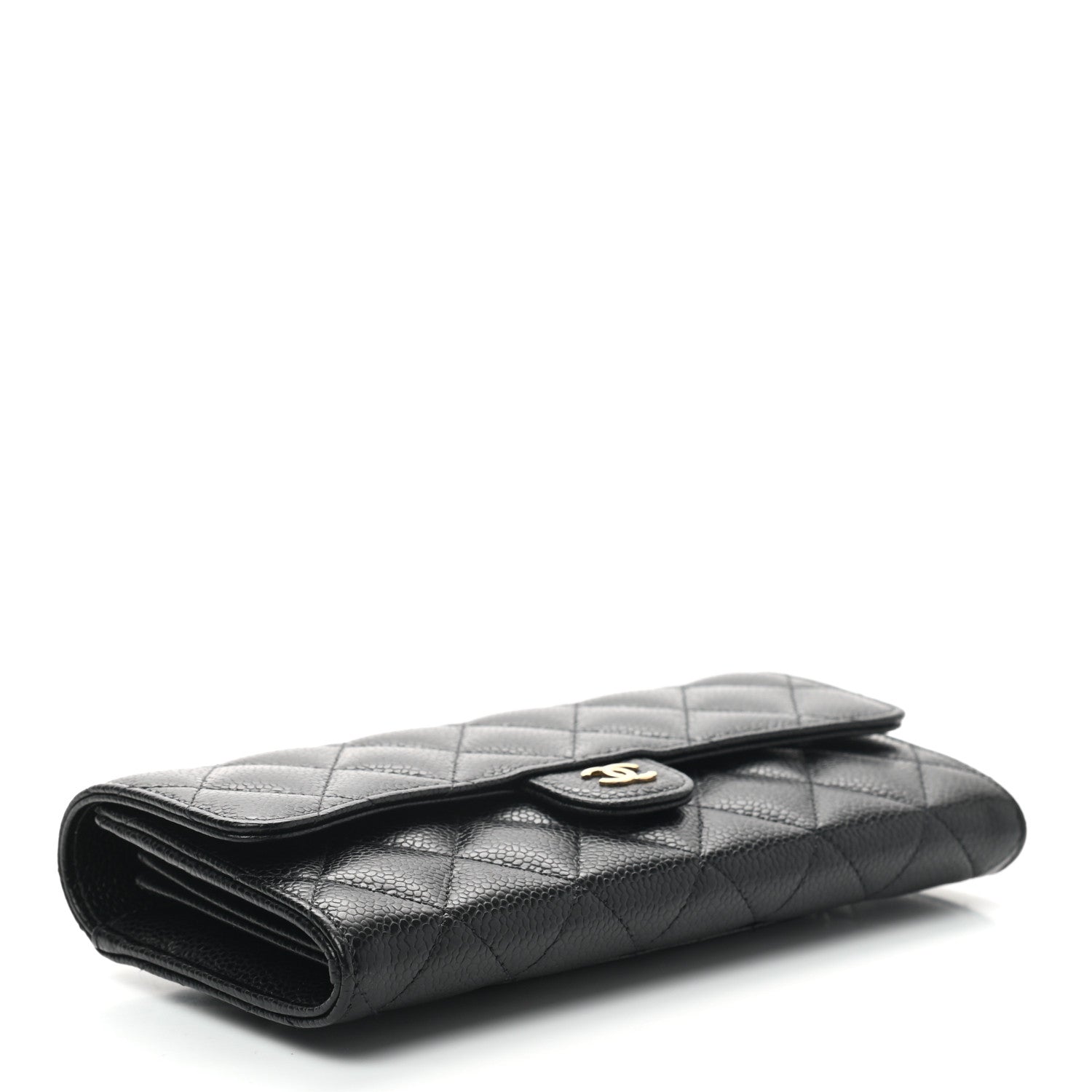 Chanel Caviar Quilted Large Gusset Flap Wallet Black 4 of 8