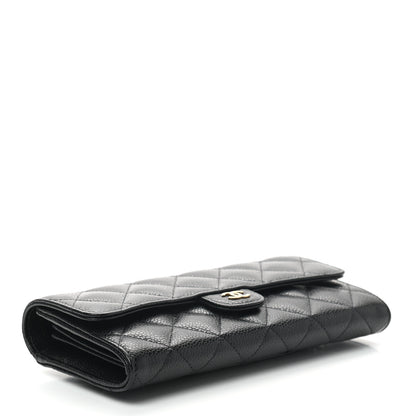 Chanel Caviar Quilted Large Gusset Flap Wallet Black 4 of 8