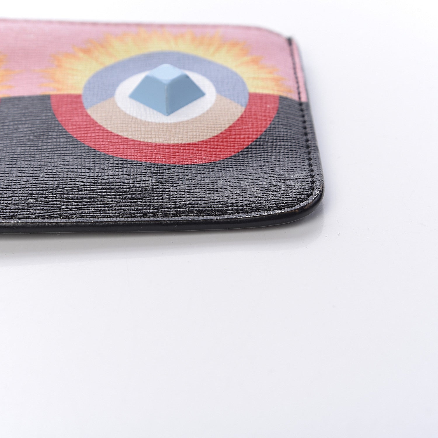 Fendi Vitello Elite Century Hypnoteyes Studded Coin Pouch Key Case Bubblegum Multicolor 15 of 18