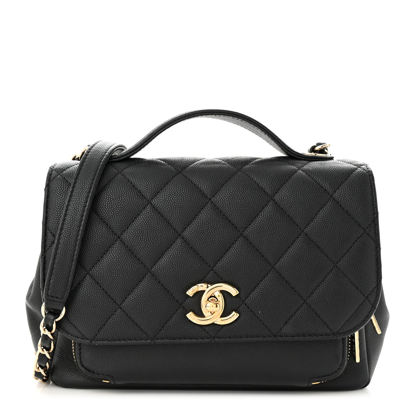 Caviar Quilted Medium Business Affinity Flap Black