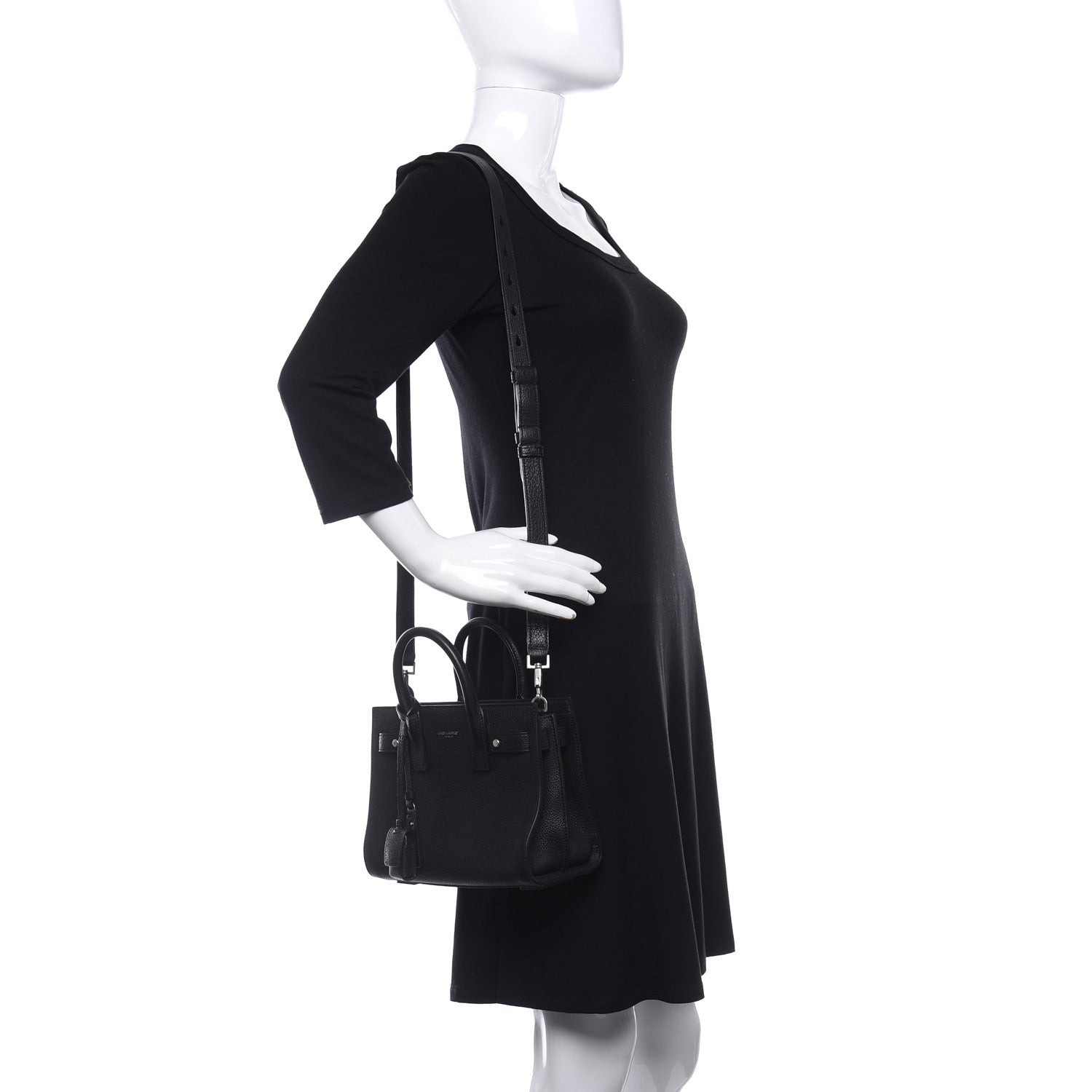Saint Laurent Grained Calfskin Nano Sac De Jour Souple Black 2 of 8