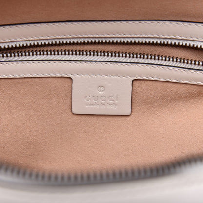 Gucci Calfskin Matelasse Sylvie Web Small GG Marmont Top Handle Shoulder Bag White 8 of 11