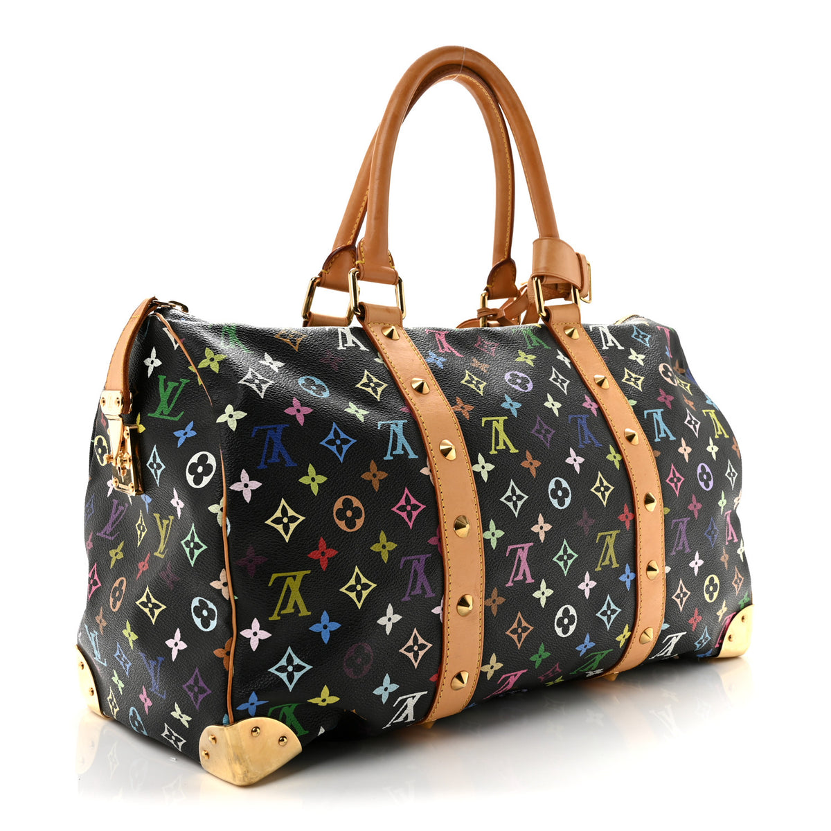 Louis Vuitton Monogram Multicolor Keepall 45 Black 2 of 13