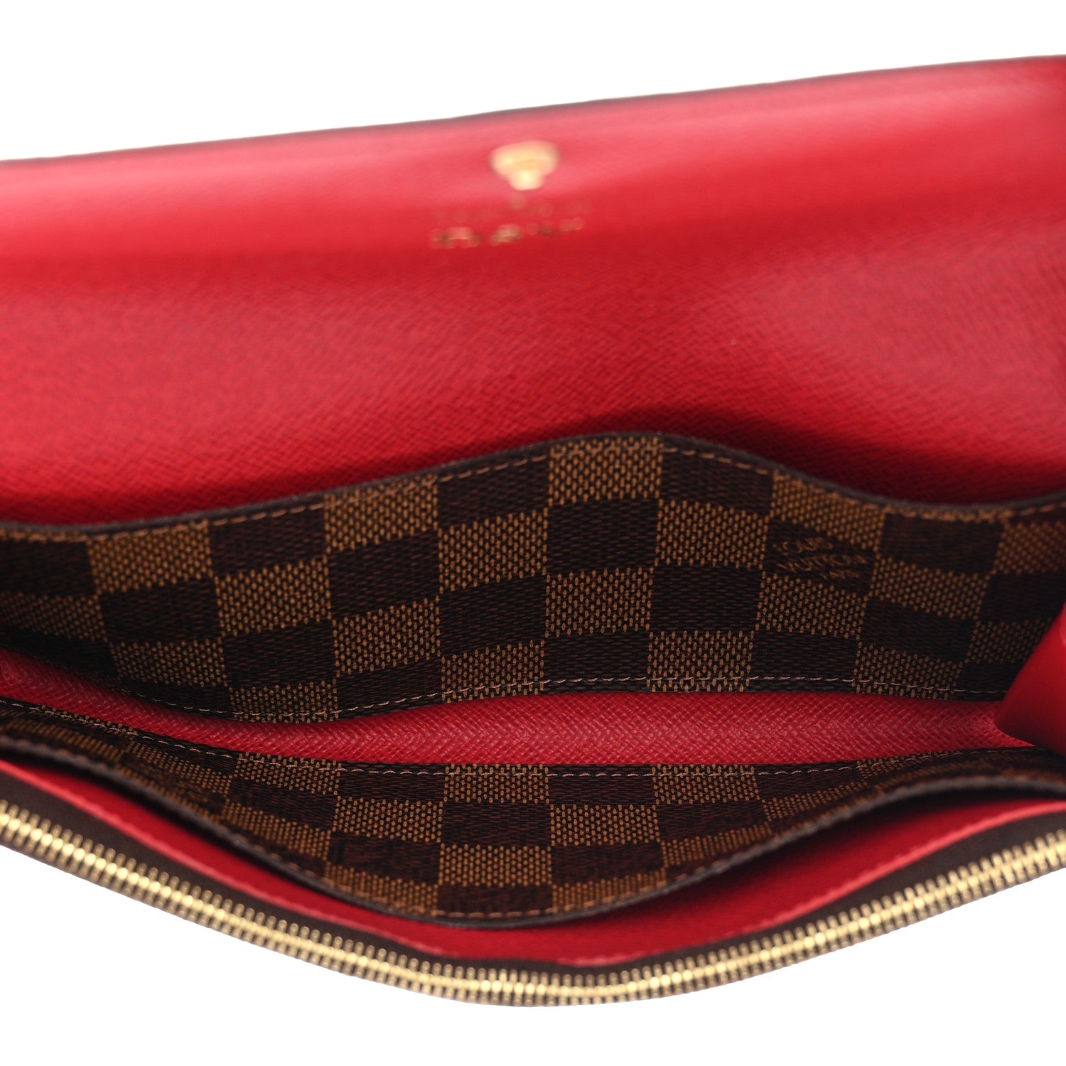 Louis Vuitton Damier Ebene Emilie Wallet Red 5 of 13