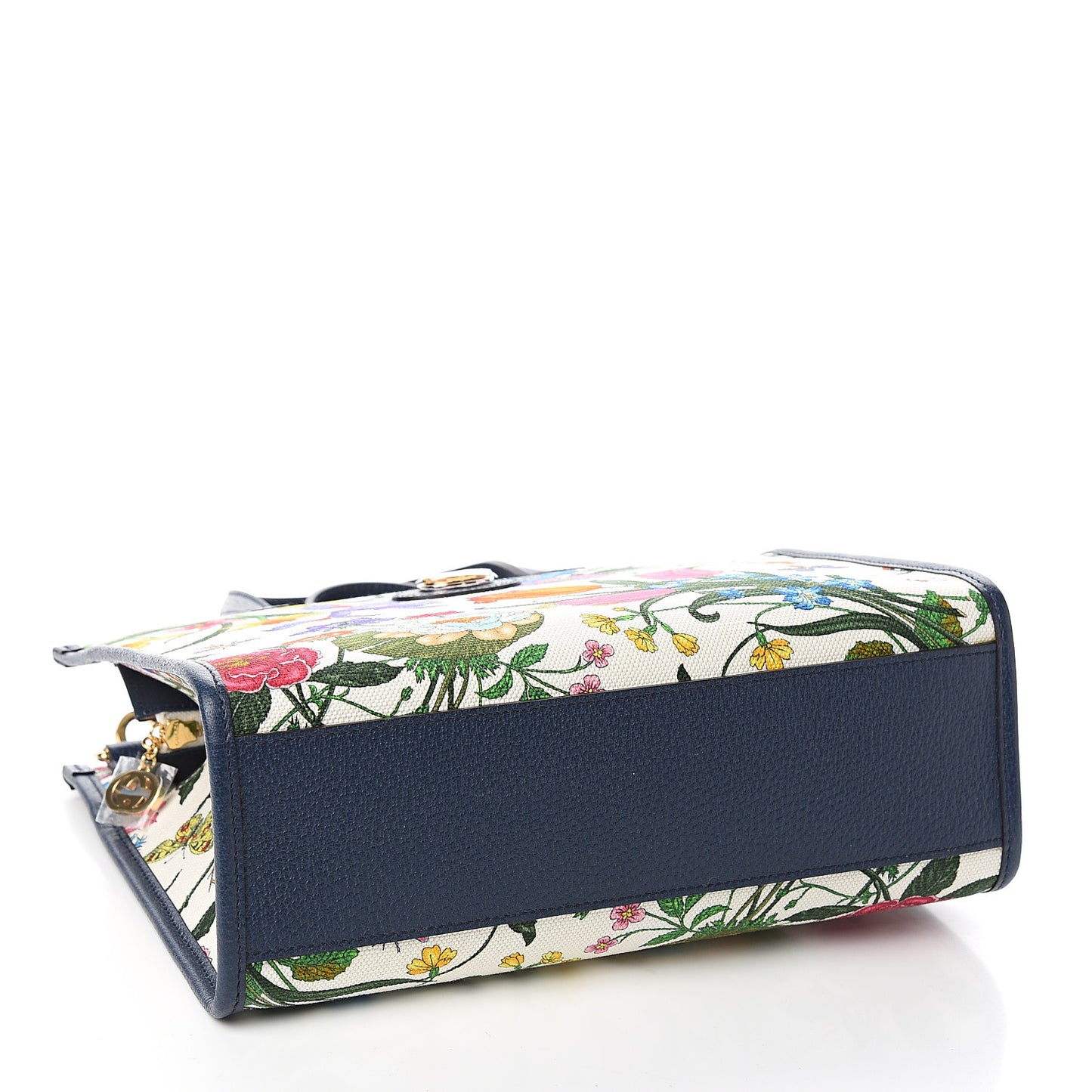 Canvas Medium Flora Tote White Multicolor Blue Agata