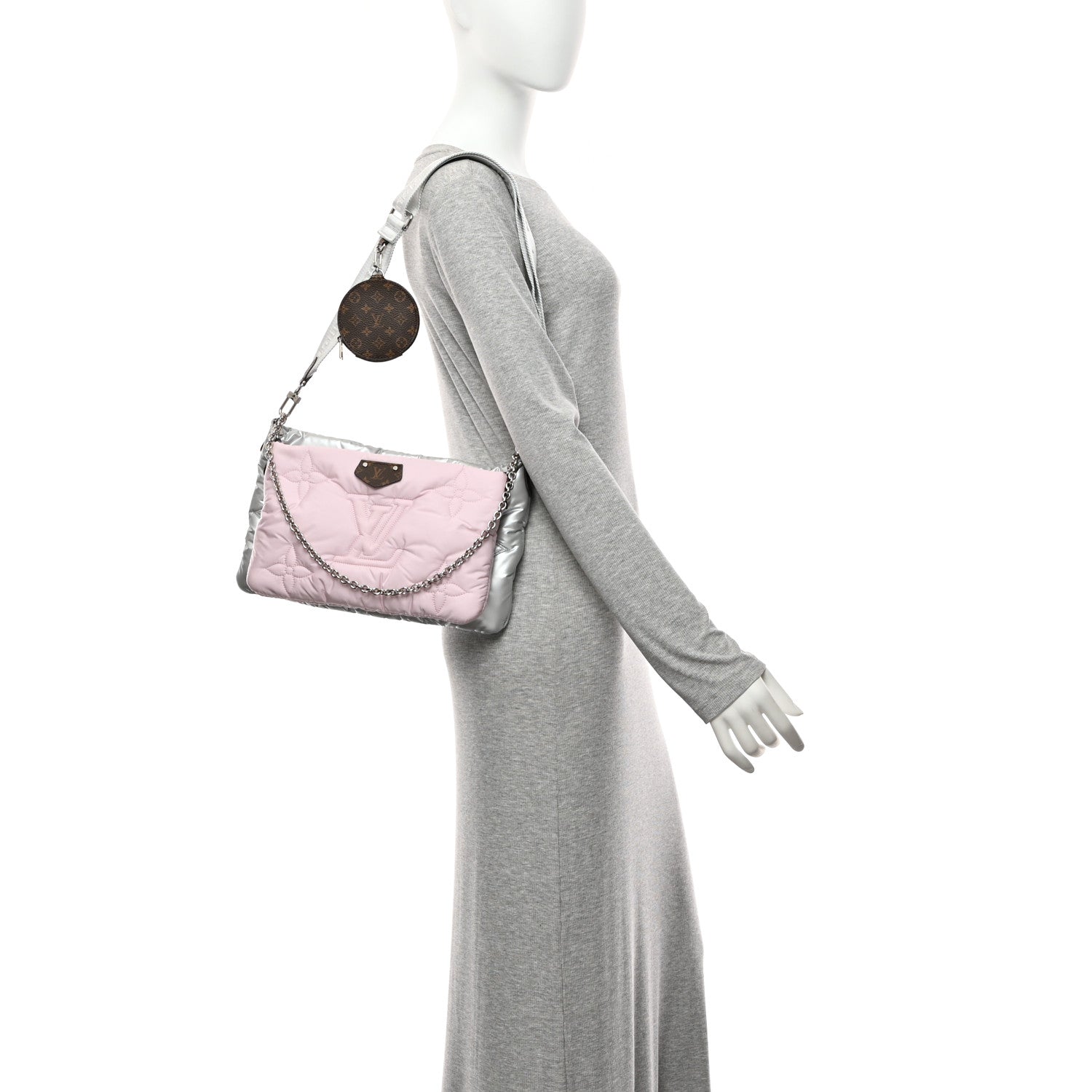 Louis Vuitton Econyl Monogram Pillow Maxi Multi Pochette Accessories Silver Pale Pink 2 of 11