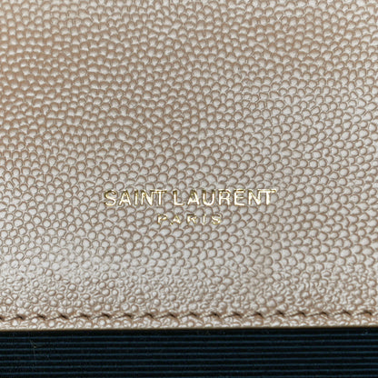 Saint Laurent Grain De Poudre Textured Mixed Matelasse Triquilt Large Monogram Satchel Cork 5 of 10