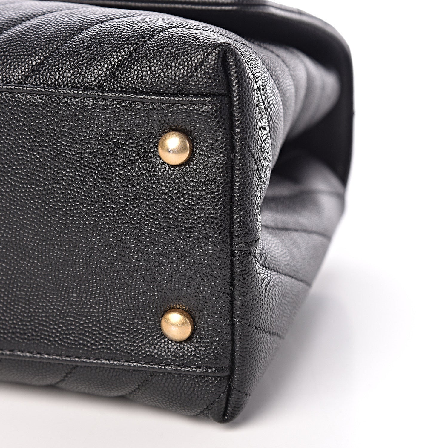 Chanel Caviar Chevron Quilted Small Coco Handle Flap Black 11 of 14