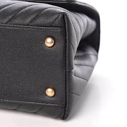 Chanel Caviar Chevron Quilted Small Coco Handle Flap Black 11 of 14
