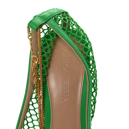 Bottega Veneta Mesh Calfskin Chain Sandals 39 Grass 7 of 7
