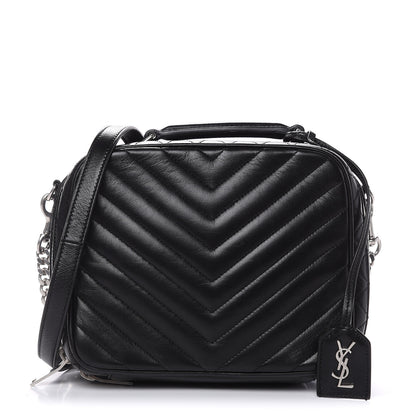 Saint Laurent Lambskin Matelasse Chevron Lunchbox Bag Black 1 of 8