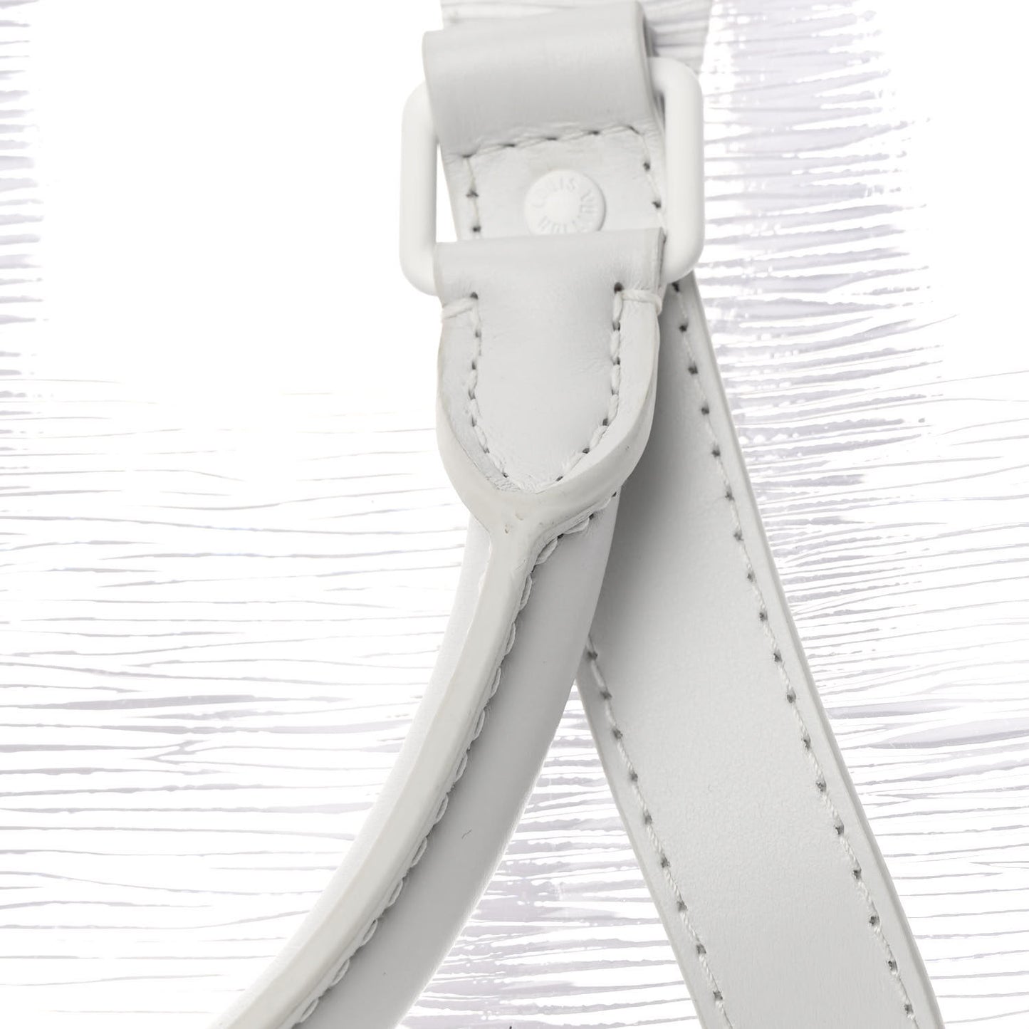 PVC Epi Embossed Wavy Keepall Bandouliere 50 White