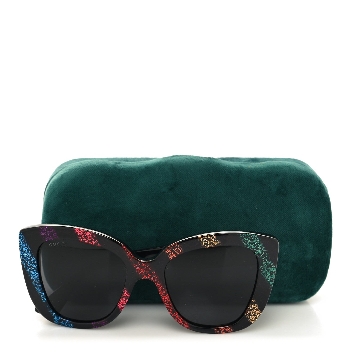 Gucci Acetate Glitter Sunglasses GG0327S Black 8 of 8