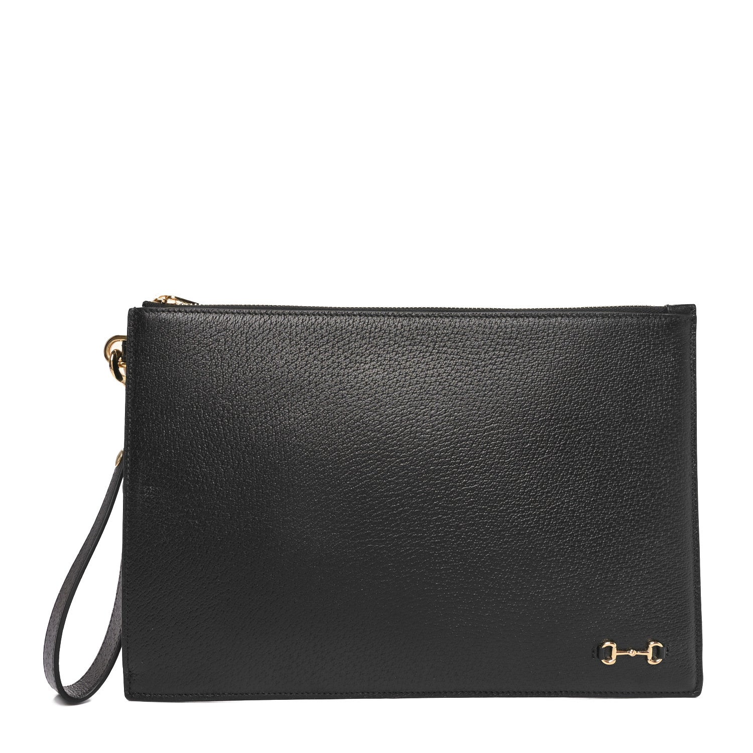 Gucci Calfskin Horsebit 1955 Wristlet Pouch Black 1 of 8