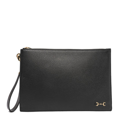 Gucci Calfskin Horsebit 1955 Wristlet Pouch Black 1 of 8