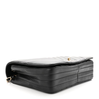 Chanel Calfskin Chevron Quilted Large Statement Flap Black 3 of 12