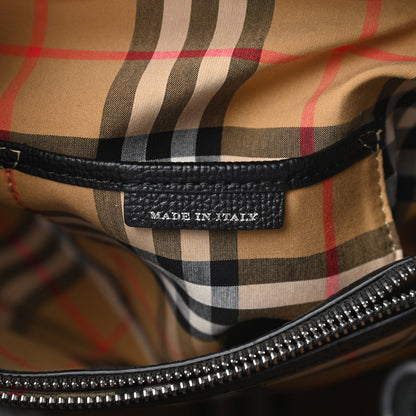 Burberry Derby Calfskin House Check Medium Banner Tote Black 7 of 12
