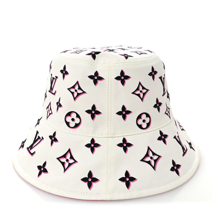 Louis Vuitton Cotton Monogram Infinity Reversible Bob Bucket Hat S Pink White 5 of 8