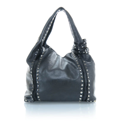 Jimmy Choo Leather Studded Medium Saba Hobo Black 1 of 11