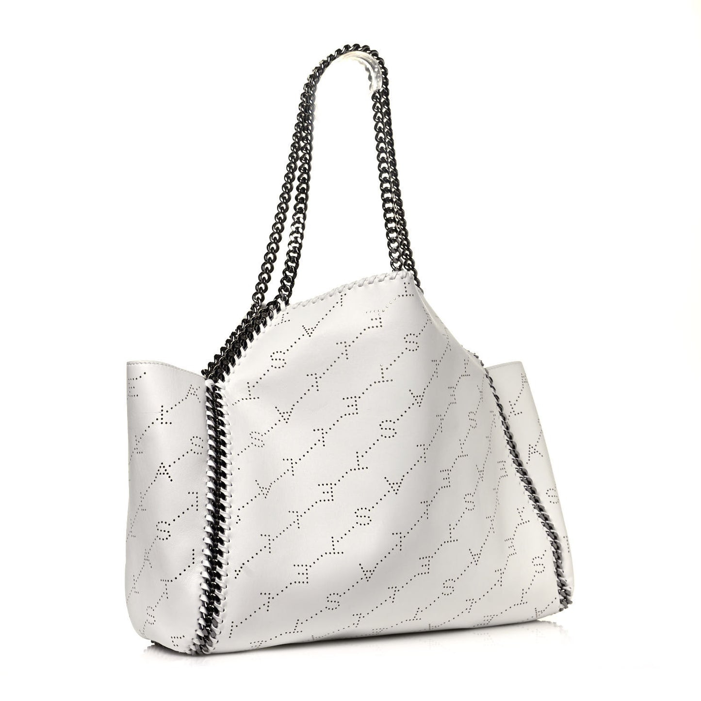 Eco Alter Nappa Perforated Logo Falabella Reversible Tote Optical White