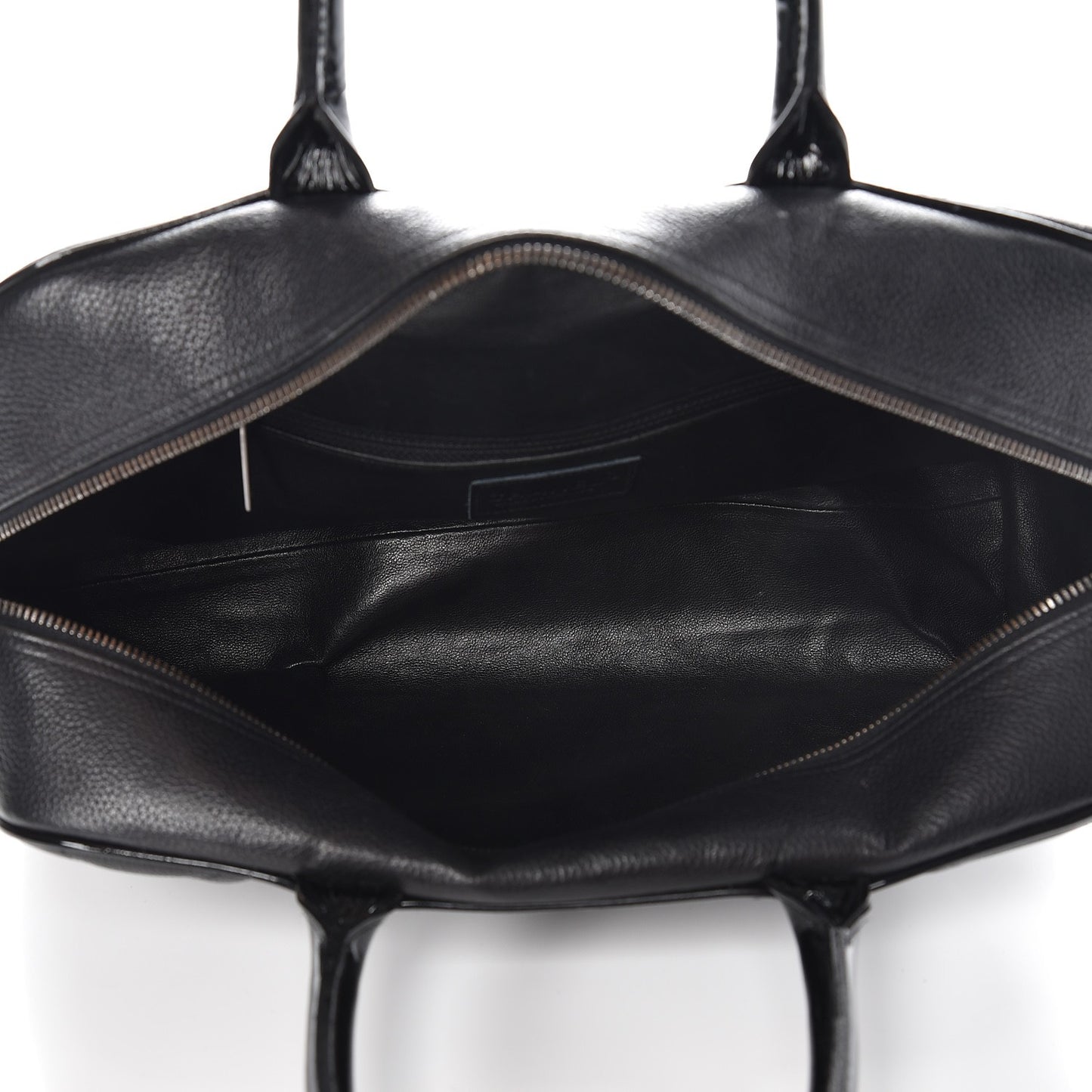 Caviar Patent Quilted Large Bowler Black