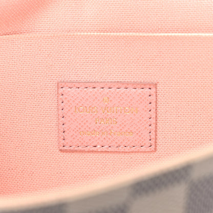 Louis Vuitton Damier Azur Pochette Felicie Chain Wallet Rose Ballerine 7 of 11