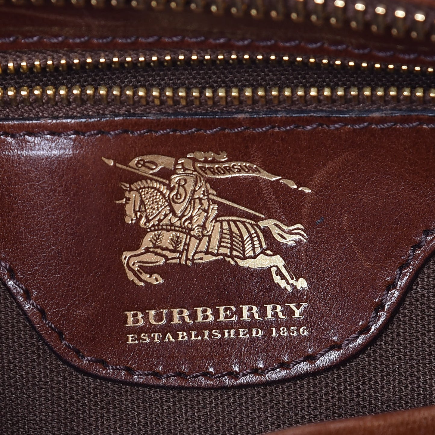 House Check Bridle Calfskin Rowan Tote Dark Tan