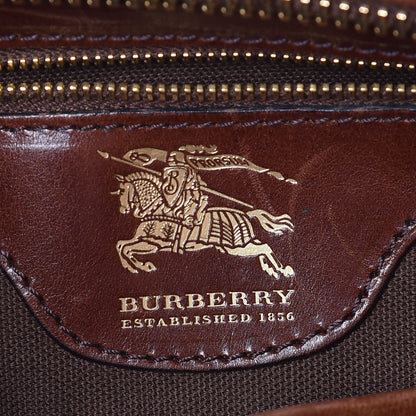 Burberry House Check Bridle Calfskin Rowan Tote Dark Tan 6 of 18