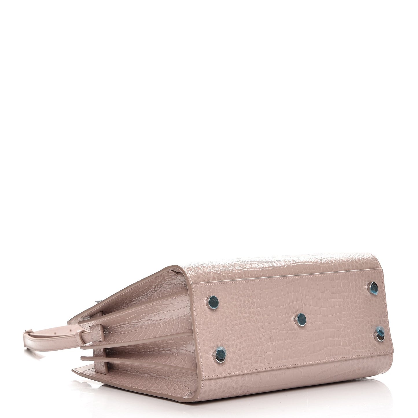 Calfskin Crocodile Embossed Baby Sac De Jour Rose Antic