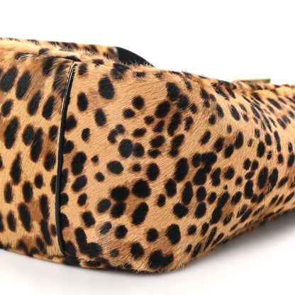 Saint Laurent Pony Hair Calfskin Leopard Print Small Le 5 A 7 Soft Hobo 11 of 12