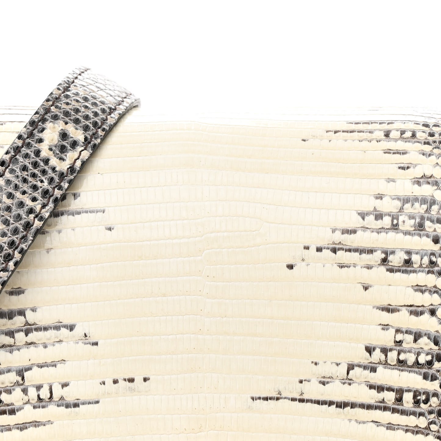 Lizard Medium Classic Box Flap Bag Natural