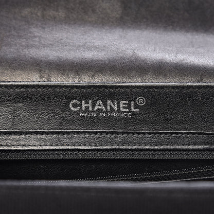 Chanel Toile Patent Chocolate Bar Accordion Mademoiselle Flap Black 6 of 15