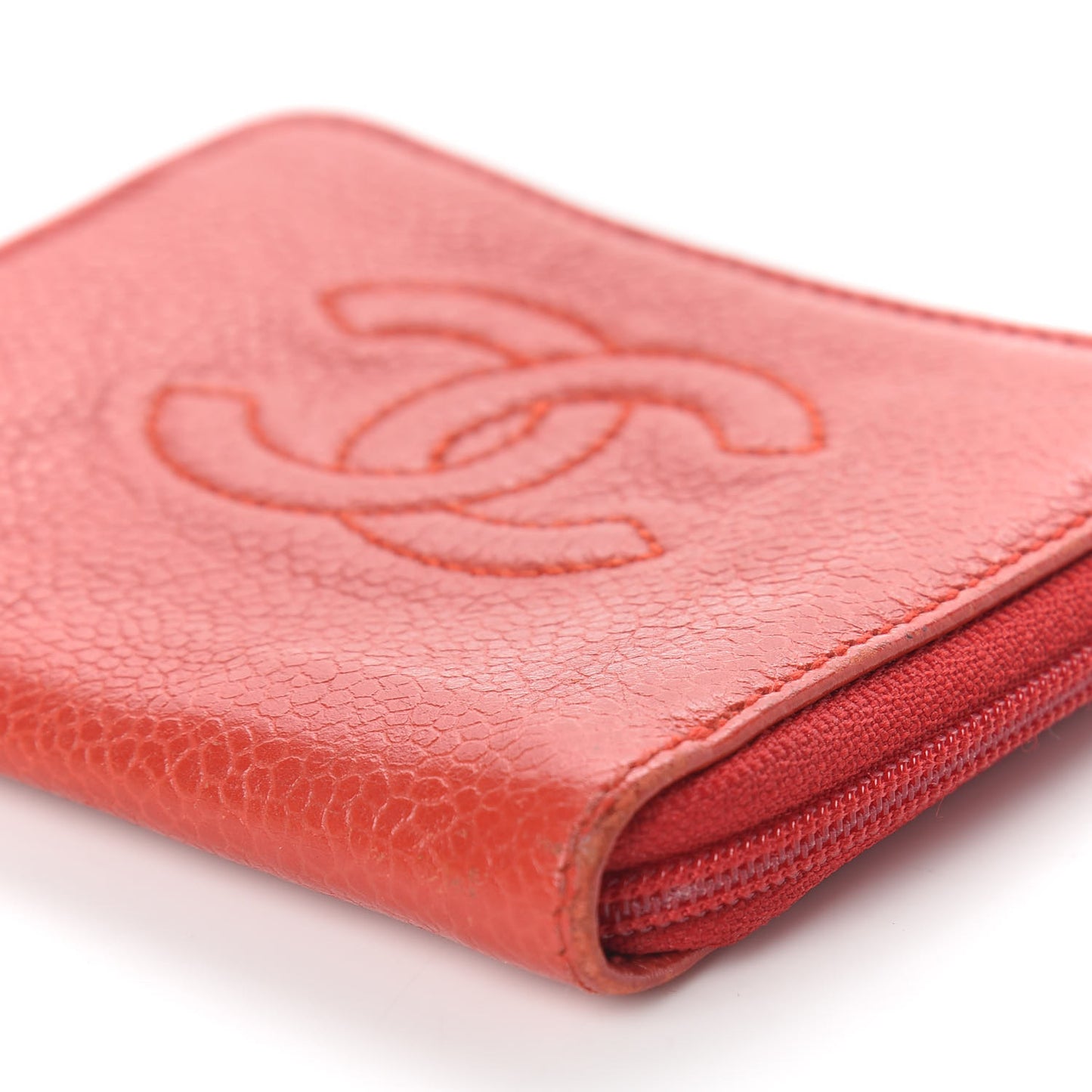 Caviar Timeless CC Zip Around Coin Purse Red