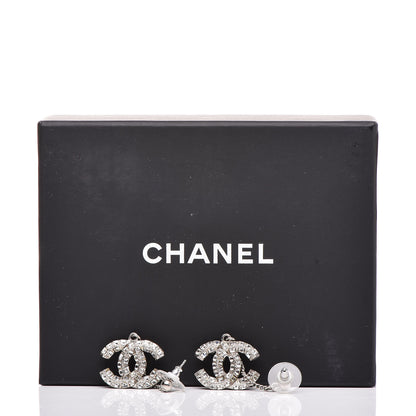 Chanel Baguette Crystal CC Drop Earrings Silver 4 of 4