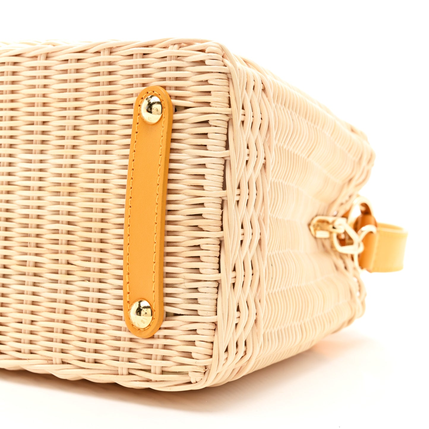 Rattan Calfskin Capucines BB Golden Yellow