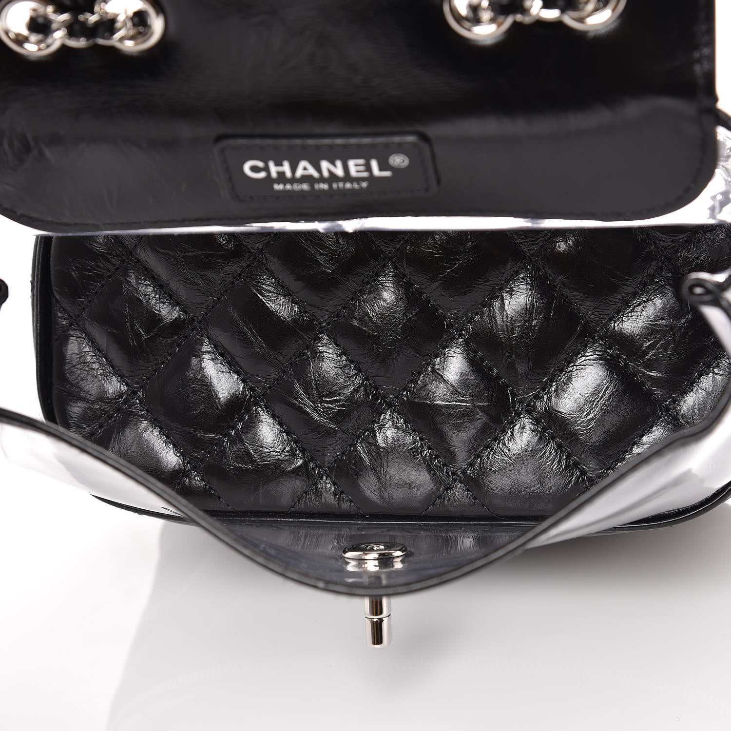 Chanel Crumpled Calfskin PVC Quilted Backpack Black 6 of 10