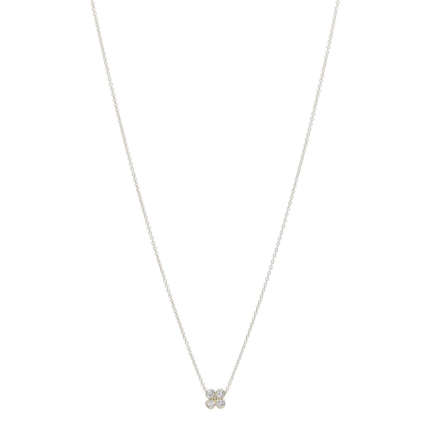 18K Yellow Gold Diamond Lace Pendant Necklace