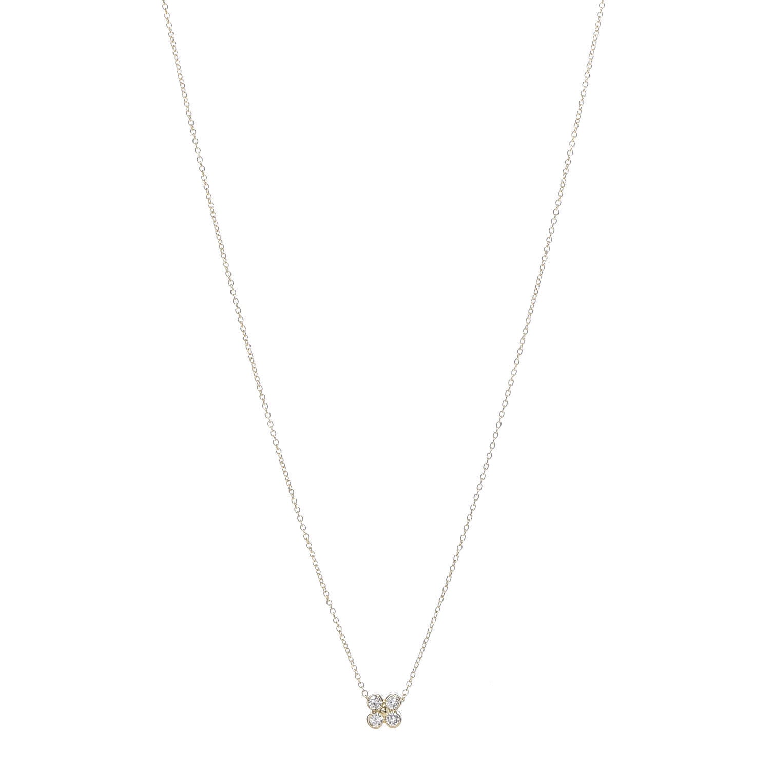 Tiffany 18K Yellow Gold Diamond Lace Pendant Necklace 1 of 6