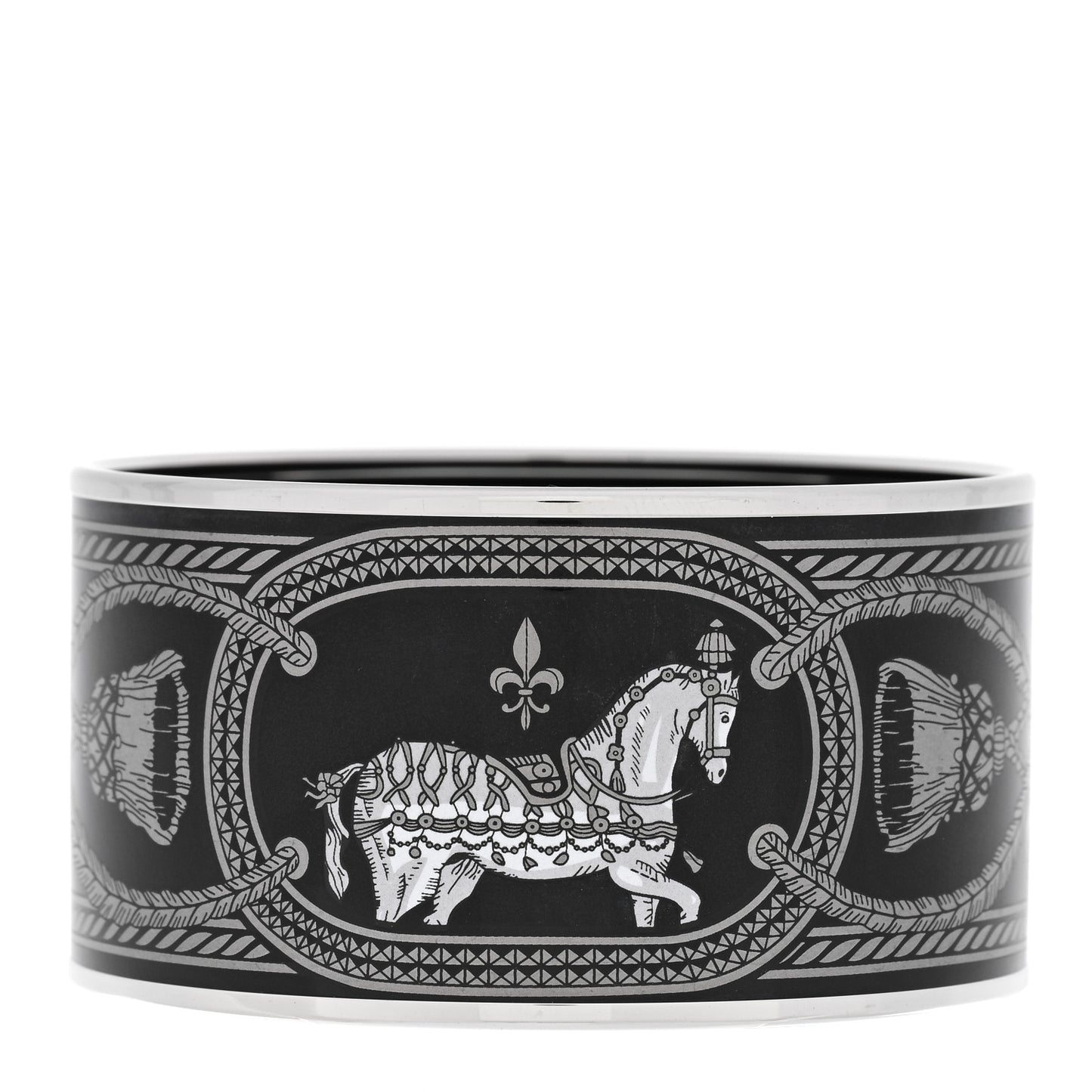 Enamel Printed Grand Apparat Extra Wide Bracelet 65 Black