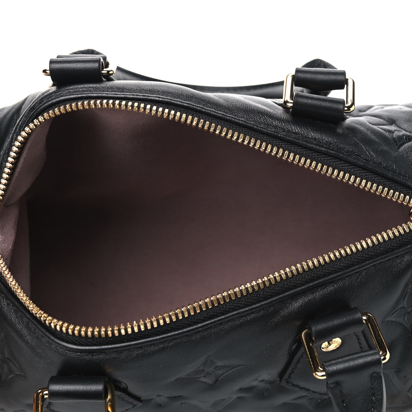 Lambskin Embossed Monogram Speedy 22 Bandouliere Black