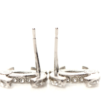 Chanel Crystal Large CC Earrings Silver 3 of 5