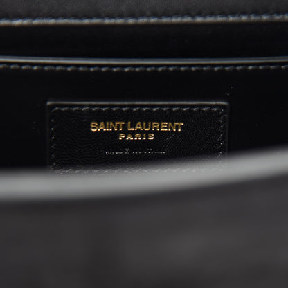 Saint Laurent Suede Small Classic Monogram Palm Tree Kate Satchel Black 8 of 10