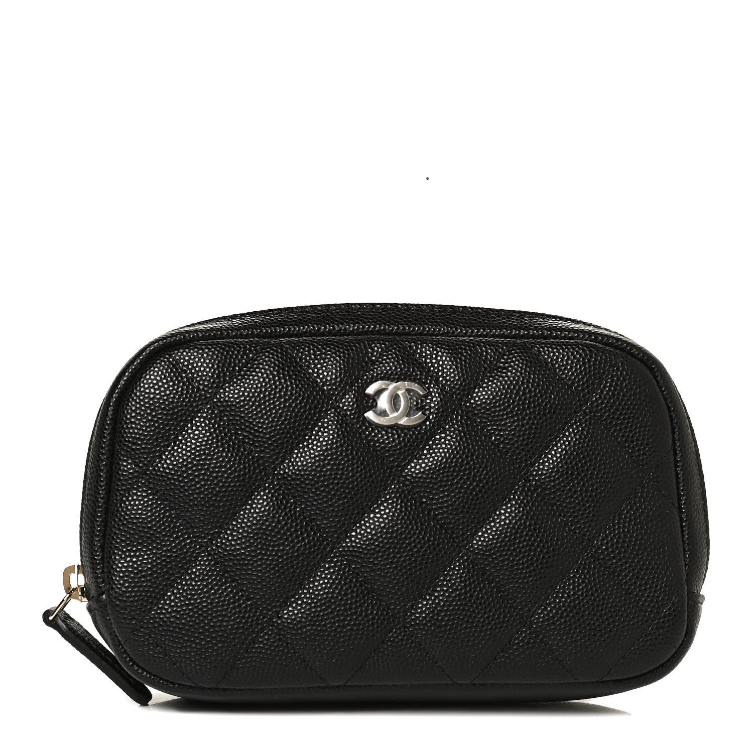 Chanel Caviar Quilted Small Curvy Pouch Cosmetic Case Black 1 of 9