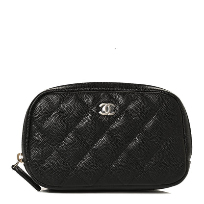 Chanel Caviar Quilted Small Curvy Pouch Cosmetic Case Black 1 of 9