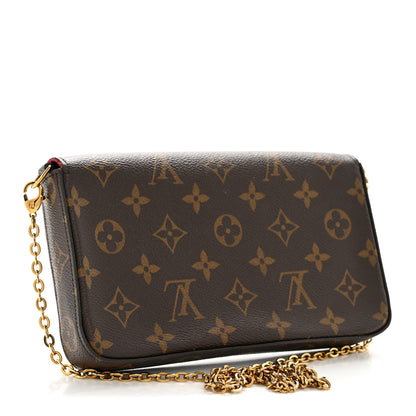 Louis Vuitton Monogram Pochette Felicie Chain Wallet Fuchsia 4 of 17